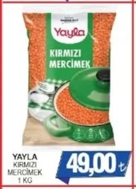 Yayla Kırmızı Mercimek 1 Kg