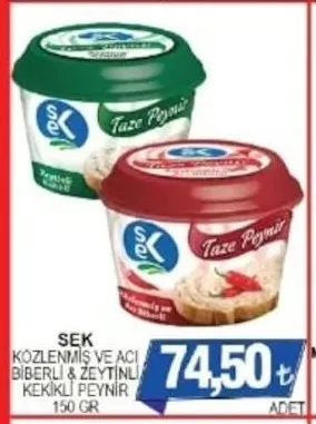 Sek Közlenmiş Ve Acı Biberli & Zeytinli Kekikli Peynir 150 Gr