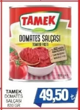 Tamek Domates Salçası 830 Gr