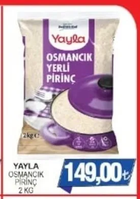 Yayla Osmancık Pirinç 2 Kg