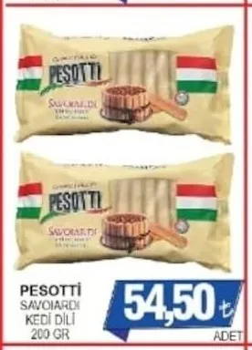 Pesotti Savoiardi Kedi Dili 200 Gr
