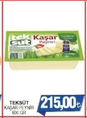 Teksüt Kaşar Peynir 600 Gr
