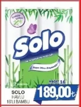 Solo Havlu 16'Li Bambu