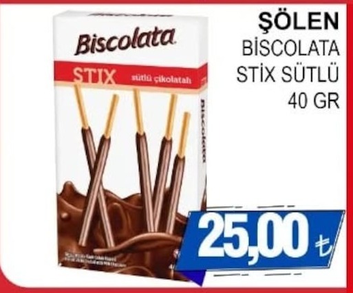 Şölen Biscolata Stix Sütlü 40 Gr