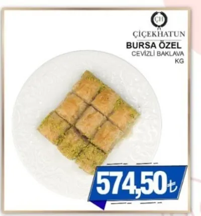 Çiçekhatun Bursa Özel Cevizli Baklava Kg
