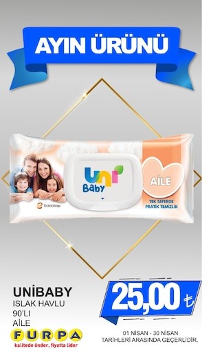 Unibaby Islak Havlu 90'Lı Aile
