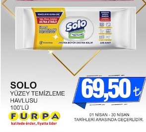 Solo Yüzey Temizleme Havlusu 100'Lü