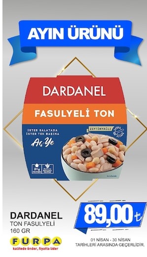 Dardanel Ton Fasulyeli 160 Gr