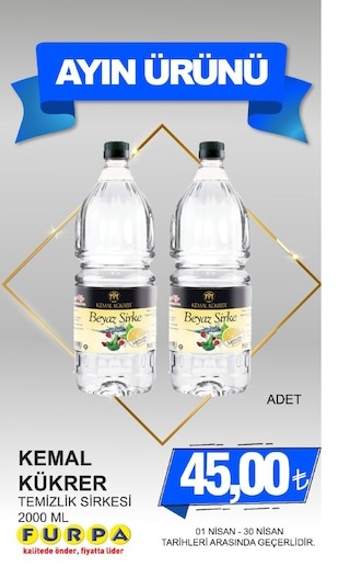 Kemal Kükrer Temizlik Sirkesi 2000 Ml