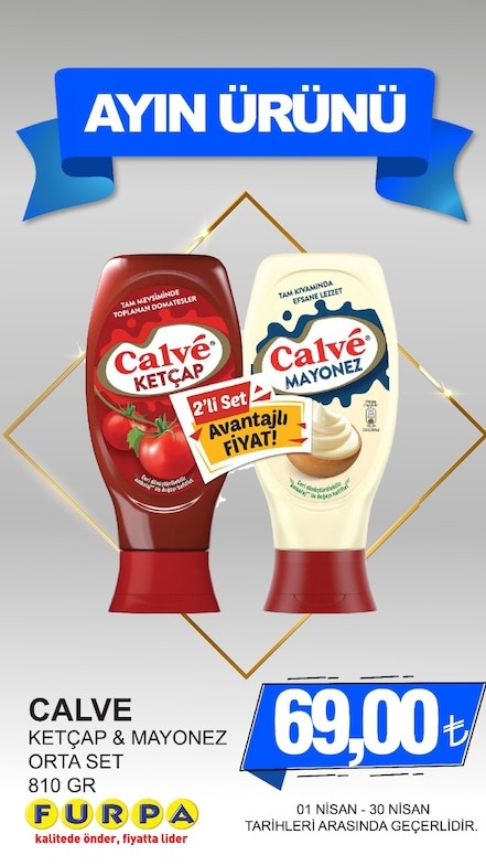 Calve Ketçap & Mayonez Orta Set 810 Gr