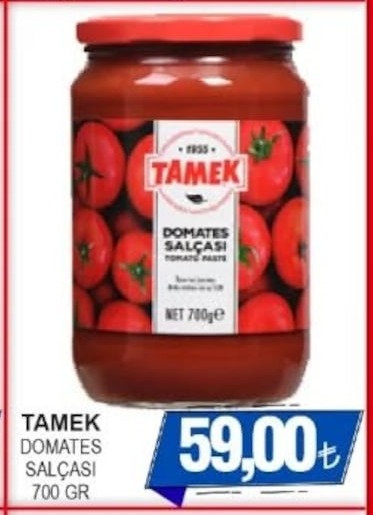 Tamek Domates Salçası 700 Gr