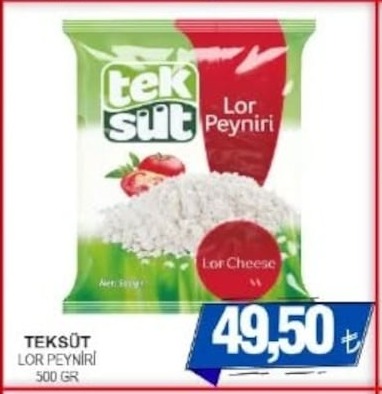 Teksüt Lor Peyniri 500 Gr