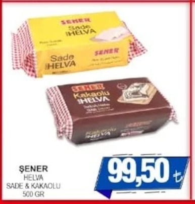 Şener Helva Sade & Kakaolu 500 Gr