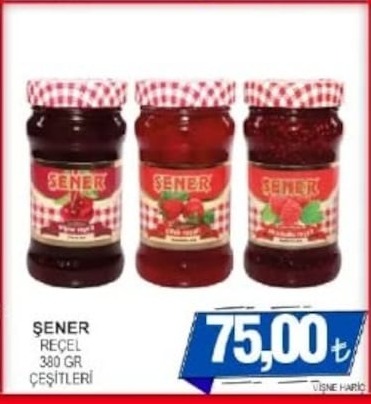 Şener Reçel 380 Gr Çeşitleri