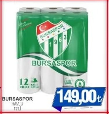 Bursaspor Havlu 12'Li
