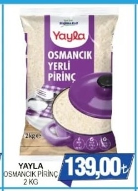 Yayla Osmancık Pirinç 2 Kg
