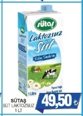 Sütaş Süt Laktozsuz 1 Lt