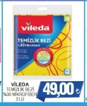 Vileda Temizlik Bezi %30 Mikrofiber 3'Lü