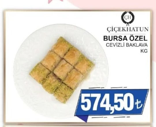 Çiçekhatun Bursa Özel Cevizli Baklava Kg