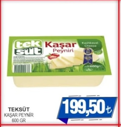 Teksüt Kaşar Peynir 600 Gr