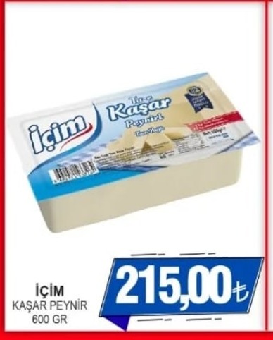 İçim Kaşar Peynir 600 Gr