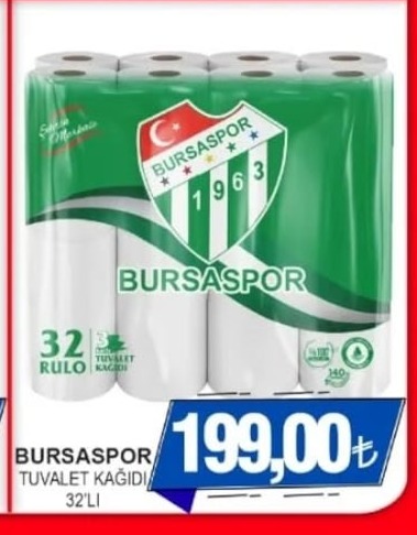 Bursaspor Tuvalet Kağıdı 32'Li