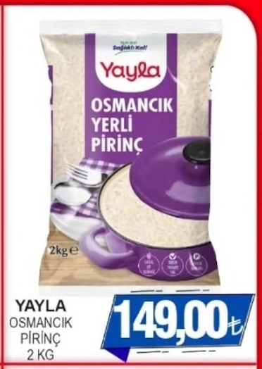 Yayla Osmancik Pirinç 2 Kg