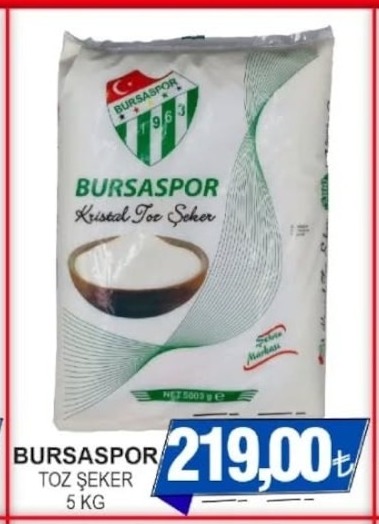 Bursaspor Toz Şeker 5 Kg