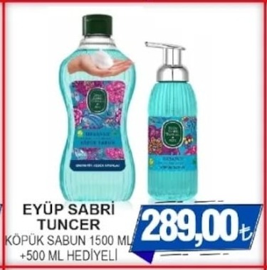 Eyüp Sabri Tuncer Köpük Sabun 1500 Ml +500 Ml Hediyeli