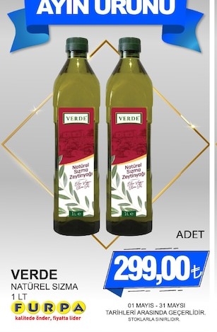 Verde Natürel Sızma Zeytinyağı 1 Lt