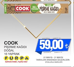Cook Pişirme Kağıdı Doğal 16 Yaprak