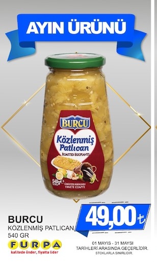 Burcu Közlenmiş Patlıcan 540 Gr
