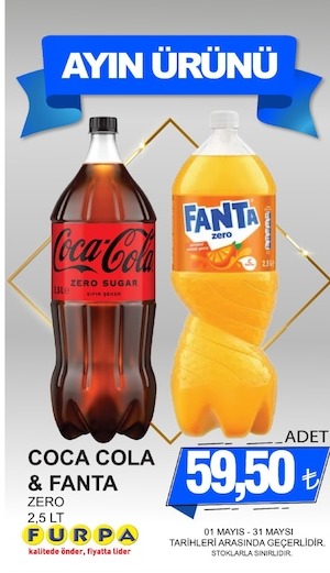 Coca Cola & Fanta Zero 2,5 Lt