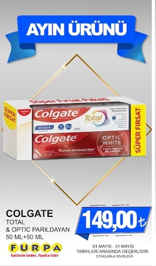 Colgate Total & Optic Parildayan 50 Ml + 50 Ml