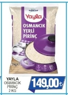 Yaylı Osmancik Pirinç 2 Kg