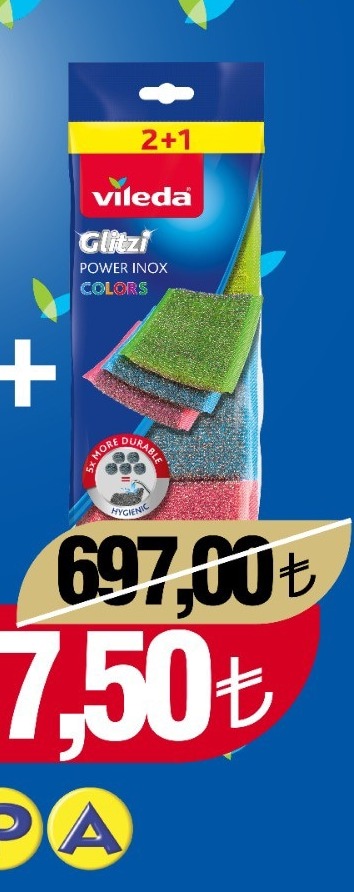 Vileda Glitzi Power İnox Colors 2+1