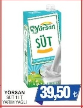 Yörsan Süt 1 Lt Yarim Yağli