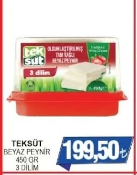 Teksüt Beyaz Peynir 450 Gr 3 Dilim