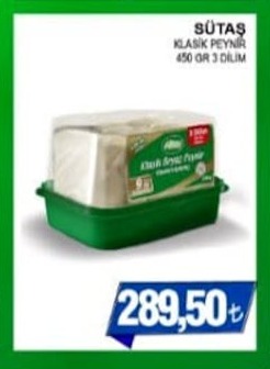 Sütaş Klasik Peynir 450Gr 3 Dilim