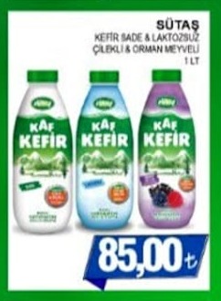 Sütaş Kefir Sade & Laktozsuz Çilekli & Orman Meyveli 1 Lt
