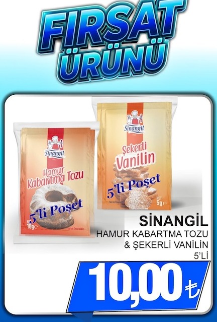 Sinangil Hamur Kabartma Tozu & Şekerli Vanilin 5'Li