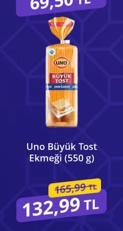 Uno Büyük Tost Ekmeği (550 G)