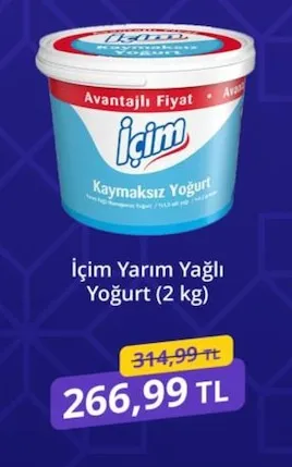 İçim Yarım Yağlı Yoğurt (2 Kg)