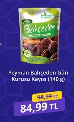 Peyman Bahçeden Gün Kurusu Kayısı (140 G)