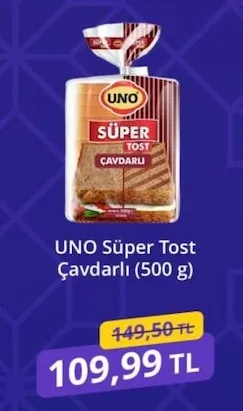 Uno Süper Tost Çavdarlı (500 G)