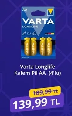 Varta Longlife Kalem Pil Aa (4'Lü)