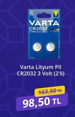Varta Lityum Pil Cr2032 3 Volt (2'Li)
