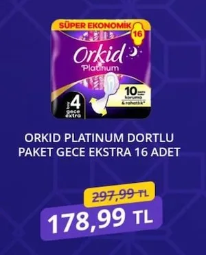 Orkid Platinum Dortlu Paket Gece Ekstra 16 Adet