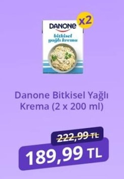 Danone Bitkisel Yağlı Krema (2 X 200 Ml)
