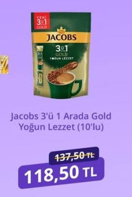 Jacobs 3'Ü 1 Arada Gold Yoğun Lezzet (10'Lu)